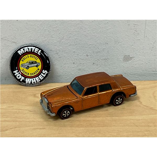 Hot Wheels Redlines Rolls Royce Silver Shadow & Metal Button 1969 Mattel Inc. (see all photos)