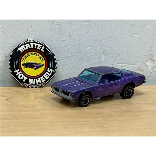 Hot Wheels Redlines Custom Barracuda & Metal Button 1967 Mattel Inc. (see all photos)