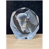 Image 1 : Swedish Art Glass Bison Sculpture approx: 6"T 5.5"W