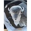 Image 2 : Swedish Art Glass Bison Sculpture approx: 6"T 5.5"W