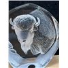 Image 3 : Swedish Art Glass Bison Sculpture approx: 6"T 5.5"W