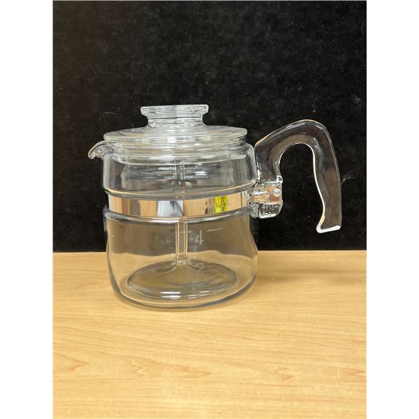 Vintage Pyrex 4 Cup Glass Coffee Percolator - complete/nice, see photos