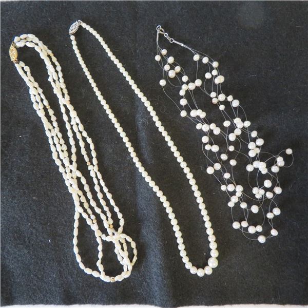 High End Pearl Necklace lot - see description and photos