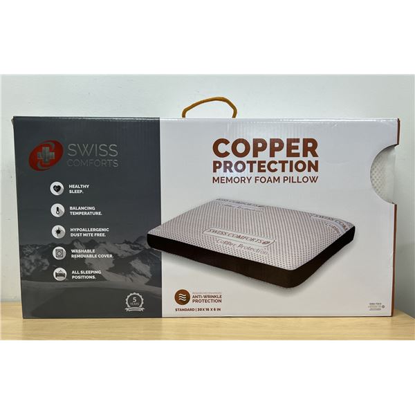 Copper Protection Memory Foam Pillow - appears new, see all photos for size/details
