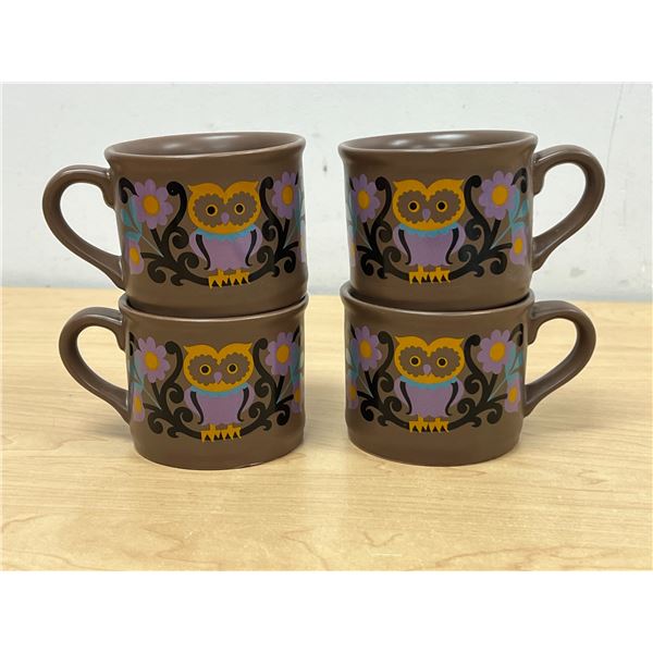 4 Sadler (England) Owl Theme Coffee Mugs Cups