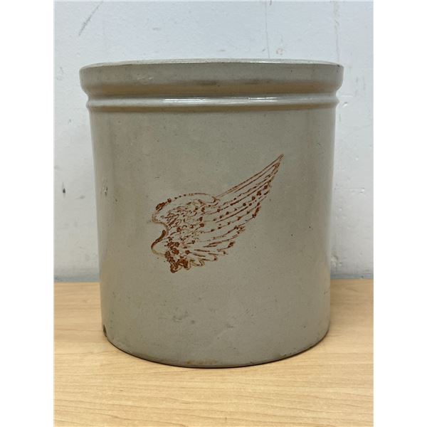 AS IS: Vintage Red Wing 1 Gallon Crock with Large Wing (has crack/chips) see all photos