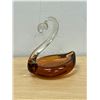 Image 1 : Vintage Hand Made Czech Art Glass Swan Bird - Approx: 5.5"T 5"W