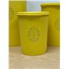 Image 2 : 3 Yellow Tupperware Storage Canisters - tallest 10.5"
