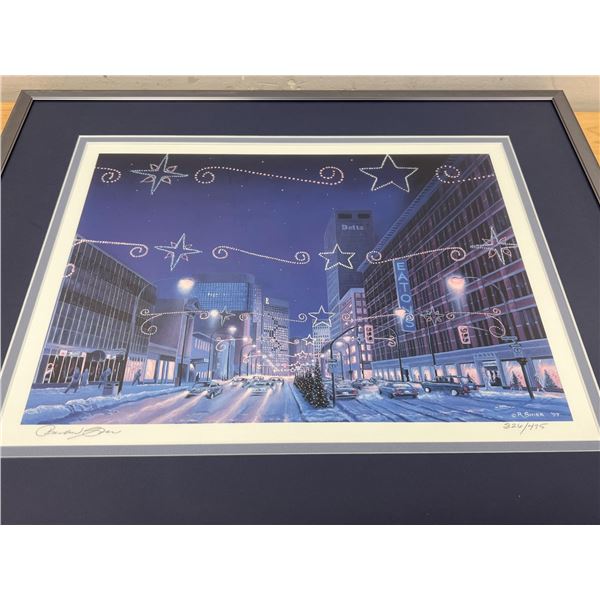 R. Shier "Downtown Winnipeg - Christmas Eve" 326/475 (Frame Approx: 15.25x18.25")