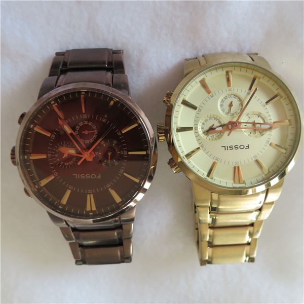 Lot of 2 men's FOSSIL watches in working condition - see description and photos