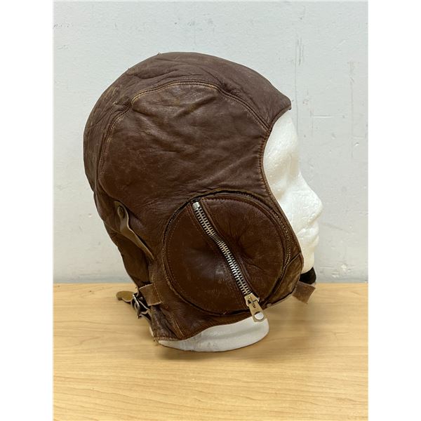 Vintage WW2 or similar Leather Flight Helmet - see all photos for details