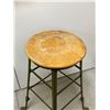 Image 3 : Unusual Vintage Wood / Metal Base Adjustable Stool - seat 13.5"
