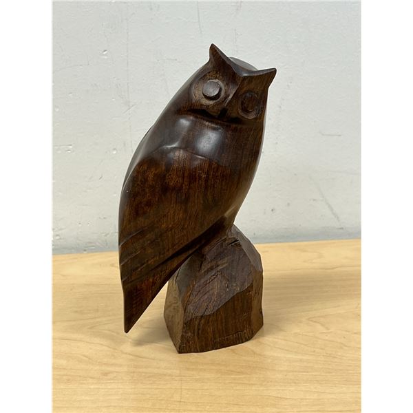 Abstract Wood Carved Owl Figure - Approx: 7"T