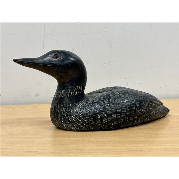 Wolf Originals (Canada) Hand Made Loon Duck Sculpture 9.5"W 4.75"T