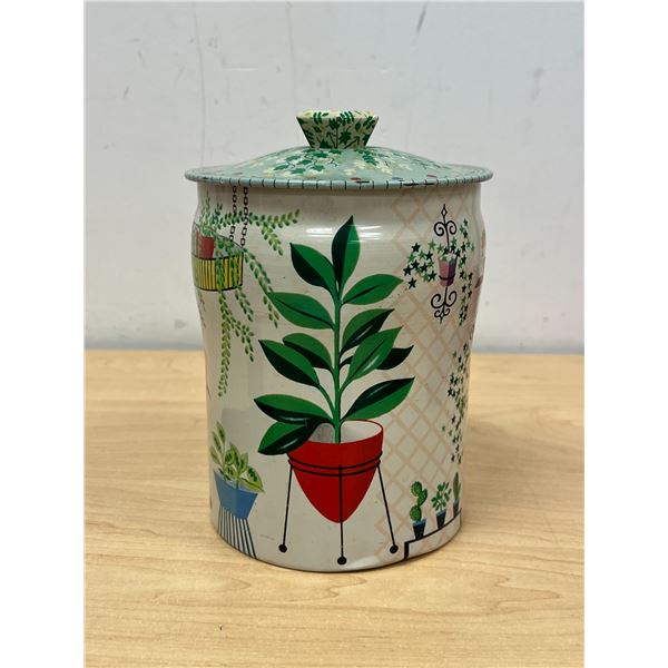Mid Century George W. Horner Tin Storage Canister 7"T