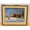 Image 1 : Original Winter Farm Scene - Geoff Dixon (frame approx: 16x20")