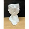Image 2 : Abstract Ceramic Head Vase / Planter 8"T 7"W