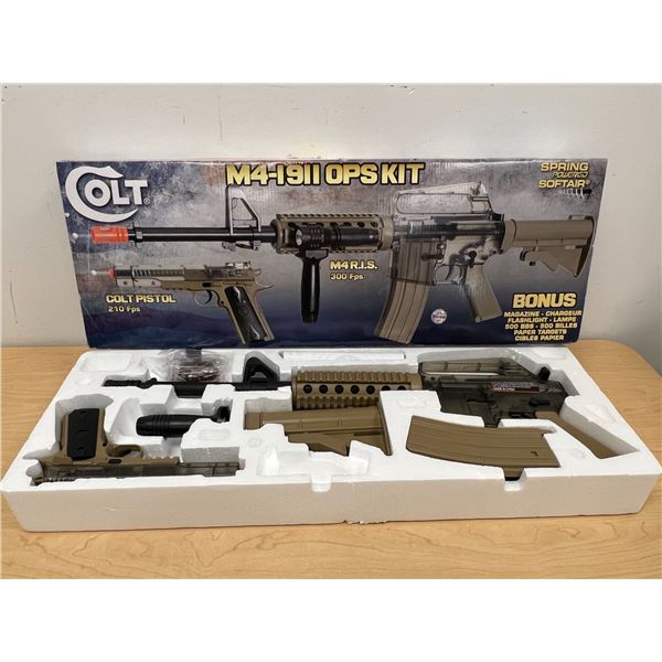Colt Spring Powered Airsoft Pistol & M4-1911 Ops Kit - Open box, see all photos (not tested)