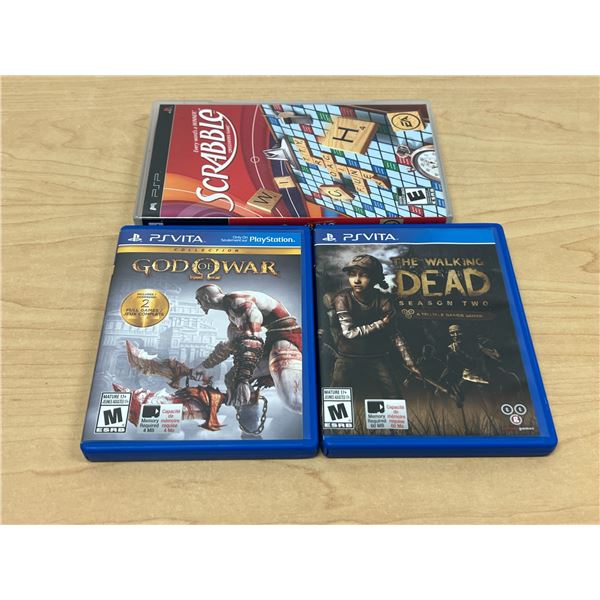 PS Vita God of War & The Walking Dead Season 2 with PSP Scrabble - see all photos