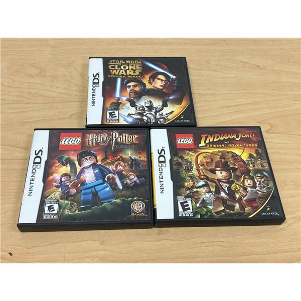 3 Complete Nintendo DS Games Harry Pottery Lego Indiana Jones Star Wars - see photos