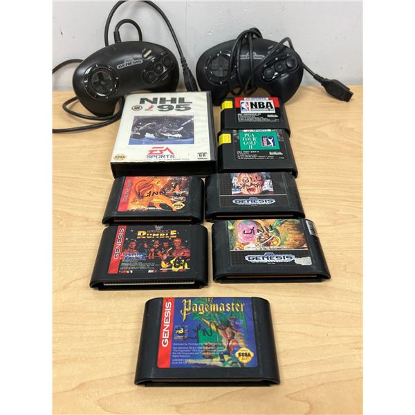 8 Sega Games & 2 Controllers - see all photos for details - not tested