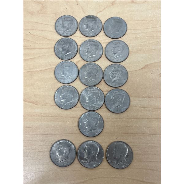 Lot of 16 USA Half Dollar Coin 70s 80s 90s - see all photos, condition varies