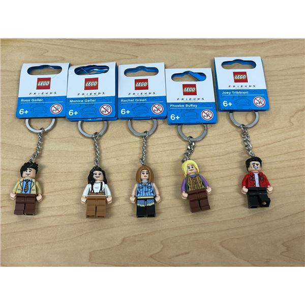5 Lego Friends Minifigure Key Chains - Phoebe / Rachel / Monica / Ross / Joey
