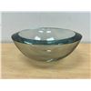 Image 1 : Substantial Thick / Heavy Art Glass Centerpiece / Bowl 9"W 3.5"T see photos