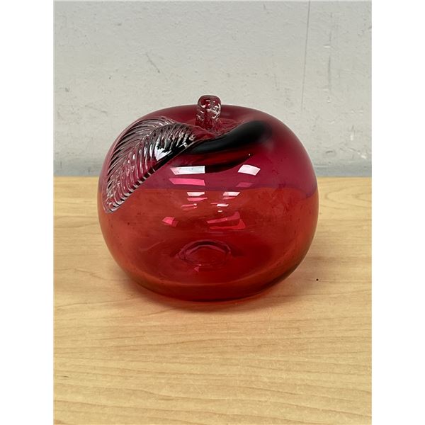 Signed Angelo Canada Art Glass Paperweight 3.5"T
