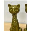 Image 3 : Mid Century Green Glaze Large Cat Salt & Pepper Shakers (no stoppers) 9.5" see photos