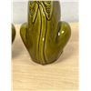 Image 6 : Mid Century Green Glaze Large Cat Salt & Pepper Shakers (no stoppers) 9.5" see photos