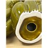 Image 9 : Mid Century Green Glaze Large Cat Salt & Pepper Shakers (no stoppers) 9.5" see photos