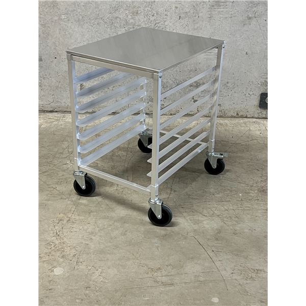 New Aluminum 7 Tray / Pan Rack Removeable top - recently assembled 20.5x26" & 31.5"T
