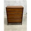 Image 1 : Project Satin Walnut Tallboy Dresser - Approx: 36x18" & 45.75"T (needs work, see photos)