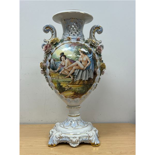 Large Porcelain / Ceramic Vase - Well done, but unknow Maker - Approx: 23"T 12"W