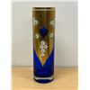 Image 1 : Large Cobalt Blue Hand Painted Cylinder Vase - Approx: 15.75"T 4.75"W