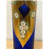 Image 2 : Large Cobalt Blue Hand Painted Cylinder Vase - Approx: 15.75"T 4.75"W