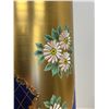 Image 3 : Large Cobalt Blue Hand Painted Cylinder Vase - Approx: 15.75"T 4.75"W