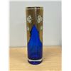 Image 4 : Large Cobalt Blue Hand Painted Cylinder Vase - Approx: 15.75"T 4.75"W