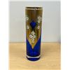 Image 5 : Large Cobalt Blue Hand Painted Cylinder Vase - Approx: 15.75"T 4.75"W