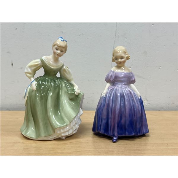 2 Royal Doulton (England) Bone China Figures Marie & Fair Maiden 5 & 5.5" see all photos