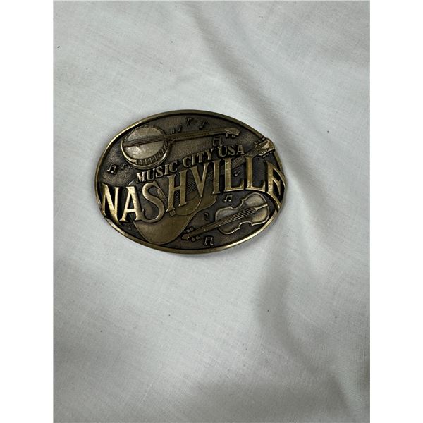 Music city USA, Nashville belt buckle, solid brass