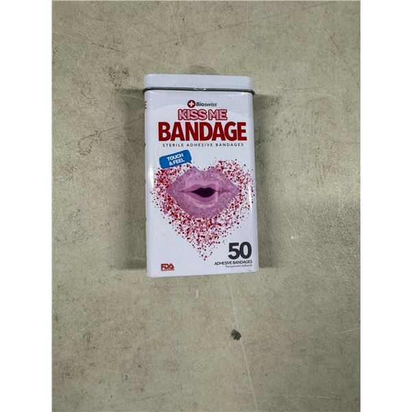 Kiss me, bandages touch and feel