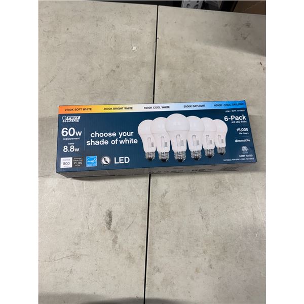 60w six pack A19 LED bulbs