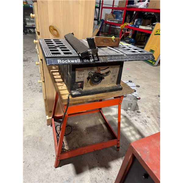 Rockwell table saw on stand