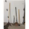 Image 1 : Shovel hoe, ax, and rake