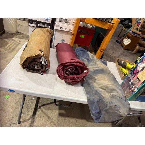 Camping items and canvas bag