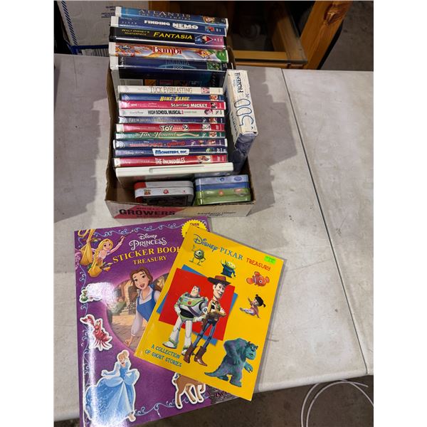 DVDs, VHS's puzzles, etc.