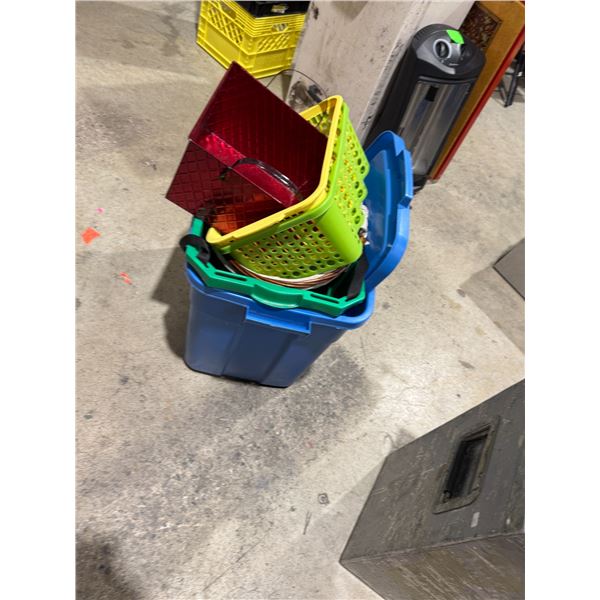 Bin with assorted bins and baskets