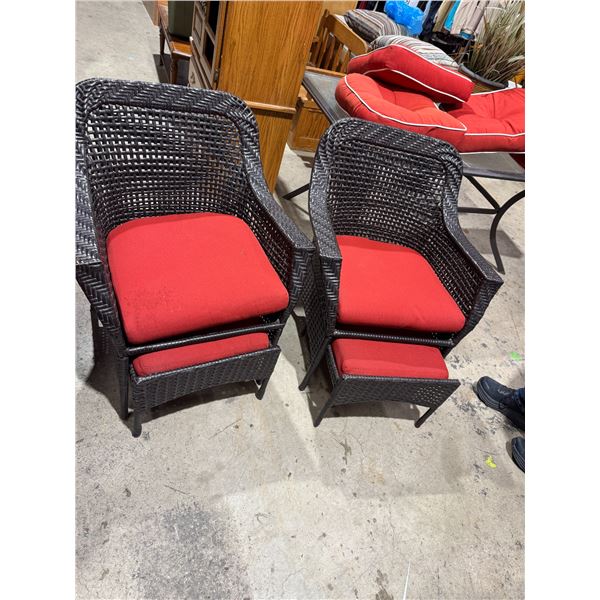 Patio chairs with Ottomans  (2)
